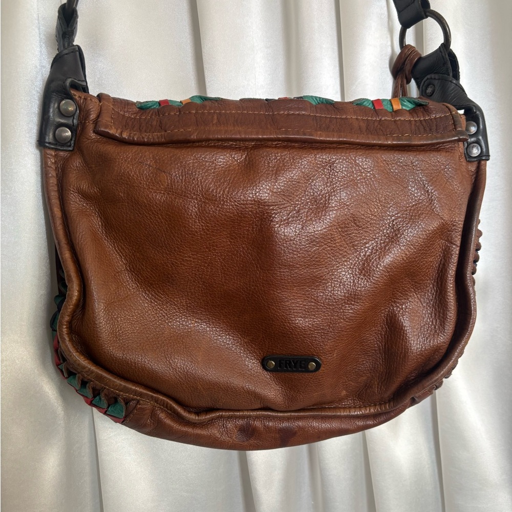 Frye Leather Woven Messenger Bag Mid 2010’s - Picture 7 of 8